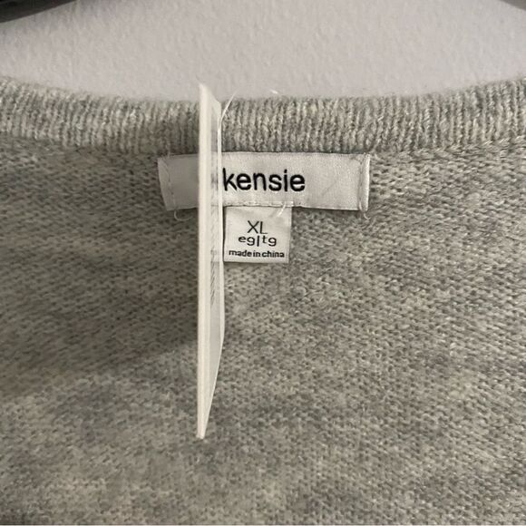 Kensie Scoop Neck Soft Knit Long Sleeve Sweater - Picture 3 of 5
